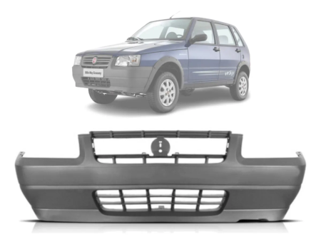 Para-Choque Dianteiro Fiat Uno Way 2004/2011 (Cinza Texturizado | Com Furo)