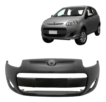 Para-Choque Dianteiro Fiat Palio 2012 Em Diante (Cinza Liso | Com Furo)
